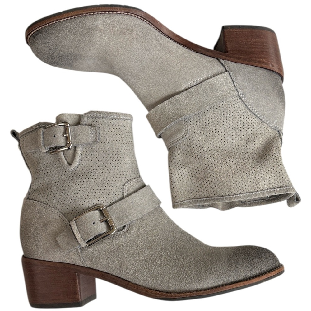 🌵 Title: Donald J. Pliner "Dalia" Moto Booties | Distressed Grey Suede | 10